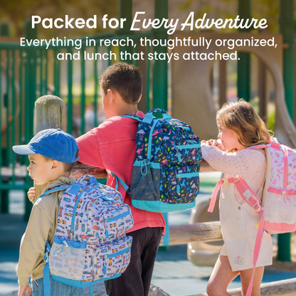 Bentgo Kids Prints Backpack - Unicorn | Packed For Every Adventure - Everything In Reach, Thoughtfully Organized, And Lunch That Stays Attached