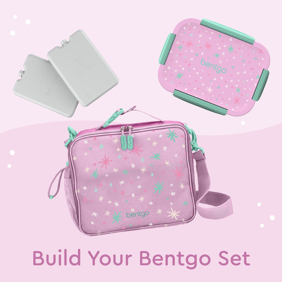 Bentgo® Kids Snap & Go Lunch Box - Starry Sprinkle Pink | Build Your Bentgo Set