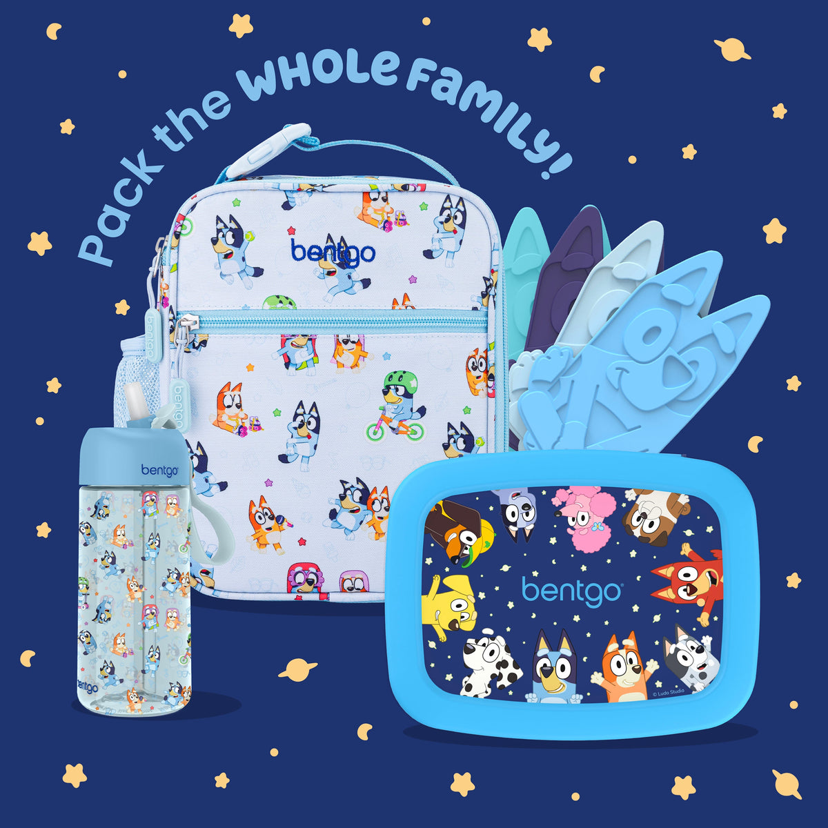 Bentgo + Bluey Kids Prints Lunch Box - Bluey’s Universe | Pack The Whole Family