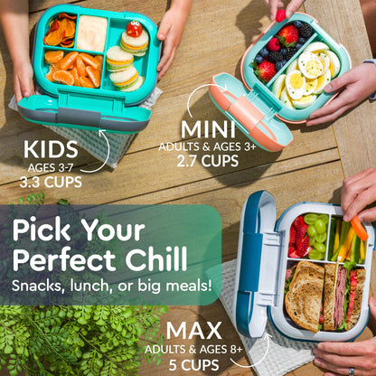 Bentgo® Chill Kids Lunch Box (2-Pack) - Green/Navy | Pick Your Perfect Chill - Snacks, Lunch, Or Big Meals