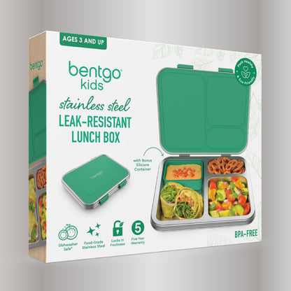Bentgo Kids Stainless Steel Lunch Box - Green | Packaging