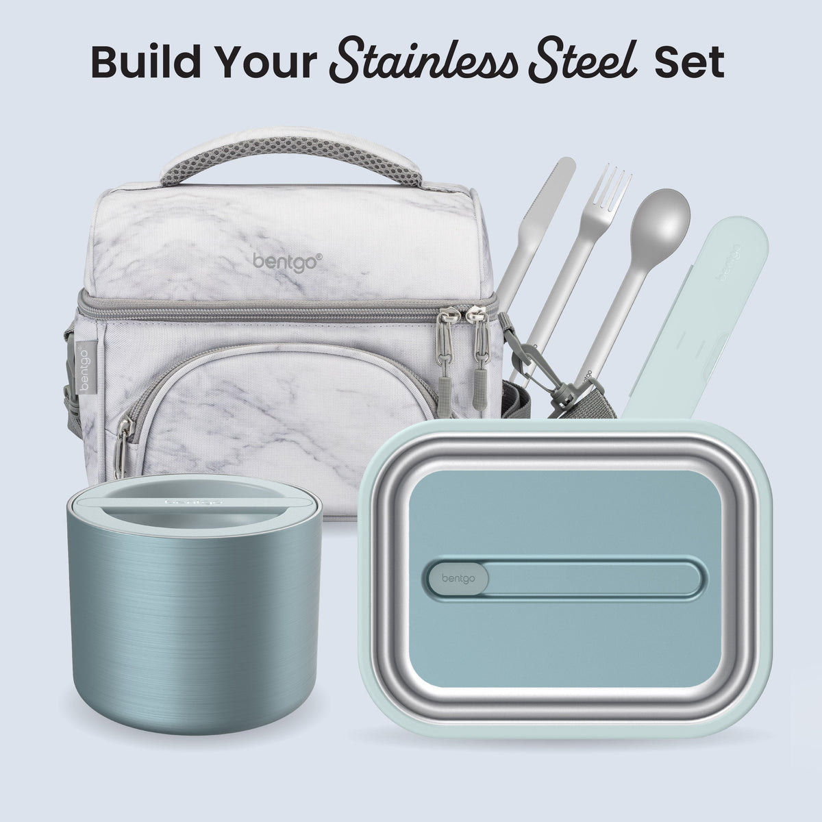 Bentgo® Stainless Steel Insulated Food Container - Aqua | Build Your Stainless Steel Set