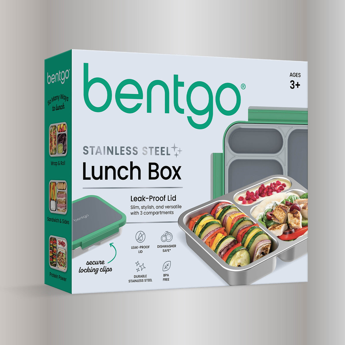Bentgo Stainless Steel Snack Box - Gray Leaf | Packaging